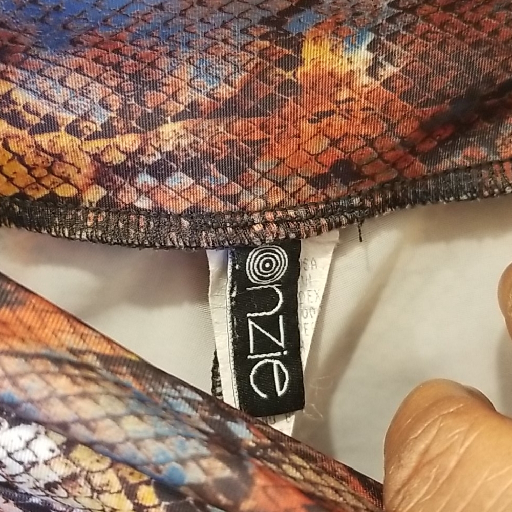 Onzie Multicolored Python Print Cropped Legging - image 3